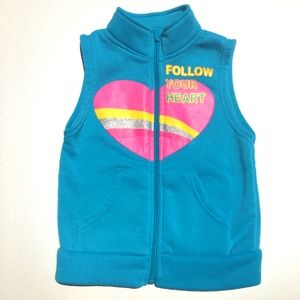 Real Love Follow Your Dreams Jogger Vest Zip Up Size 4T Blue Pink